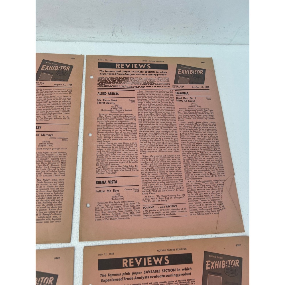 Vintage 1966 Motion Picture Exhibitor Magazine Reviews Film Movie Ephemera Lot - Picture 9 of 13